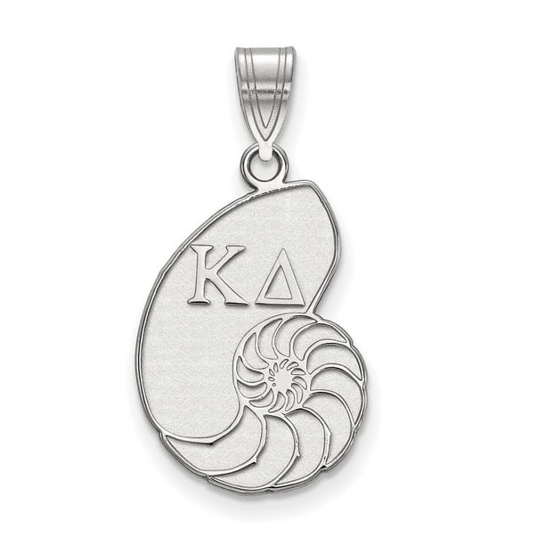 Sterling Silver Sterling Silver Rh-plated LogoArt Kappa Delta Heart Pendant Sterling Silver Sterling Silver Rh-plated LogoArt Kappa Delta Heart Pendant